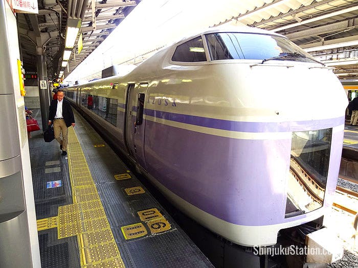 Azusa express trains depart Shinjuku for the castle town of Matsumoto