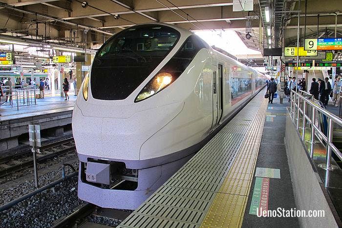 The Limited Express Hitachi at Platform 9 JR Ueno Station