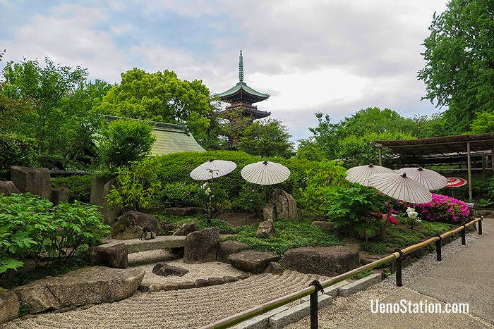 Kaneiji Pagoda viewed from the peony garden