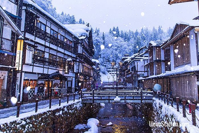 Ginzan Onsen is prettiest in the winter season when the town is blanketed in snow