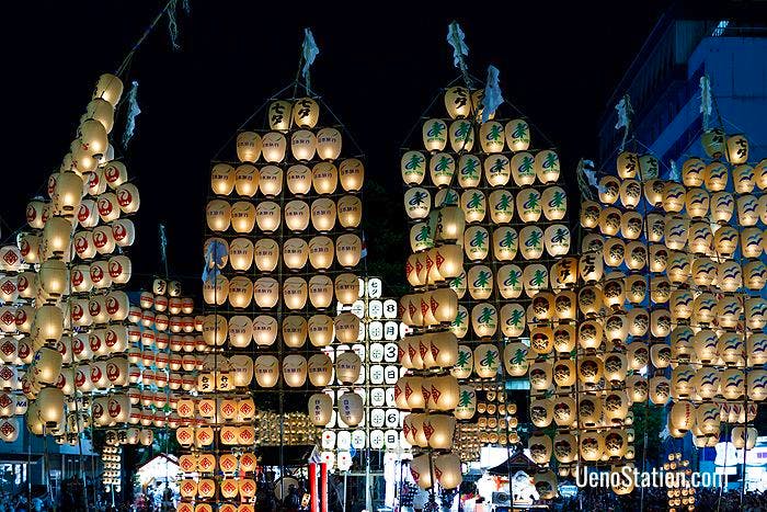 The lanterns of Akita Kanto Matsuri