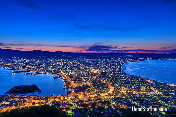 The spectacular night view over Hakodate