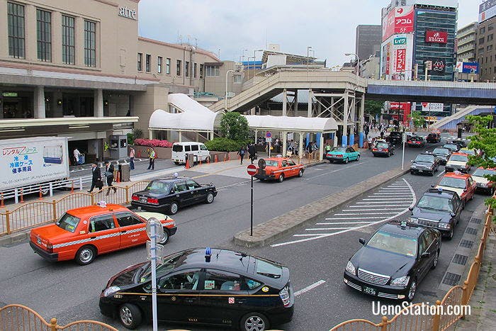 The main taxi rank at JR Ueno Station