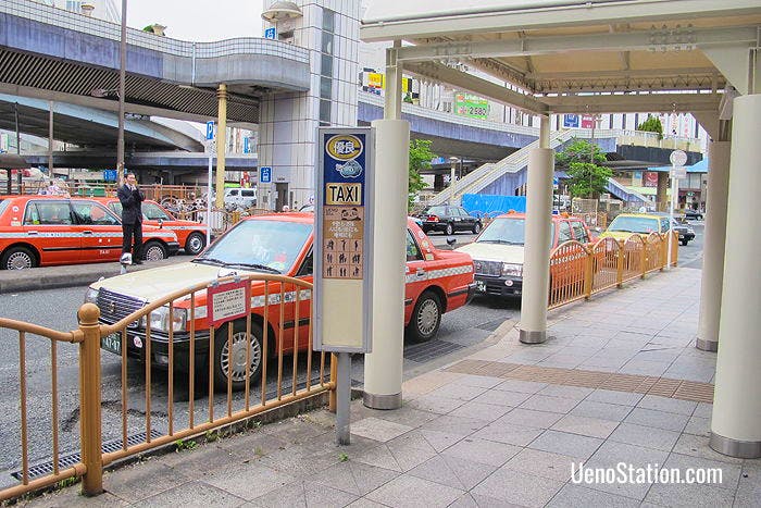 The main taxi stand at Ueno Station