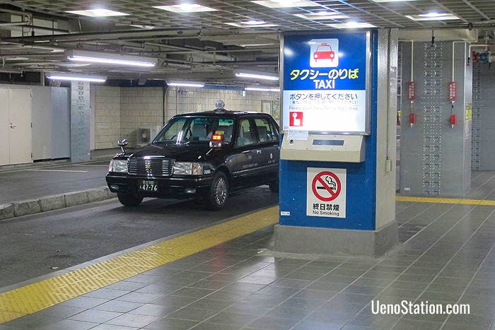 The Keisei Ueno Station taxi stand