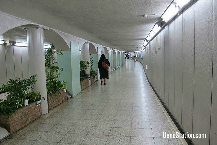 The passageway between Ginza Line West Gate and Keisei Ueno Station