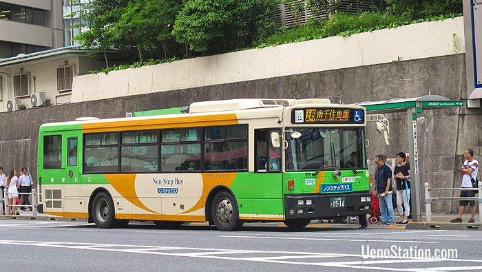 Catching a Toei city bus in Ueno