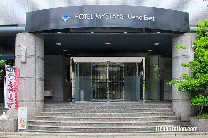 The entrance to Hotel Mystays Ueno East
