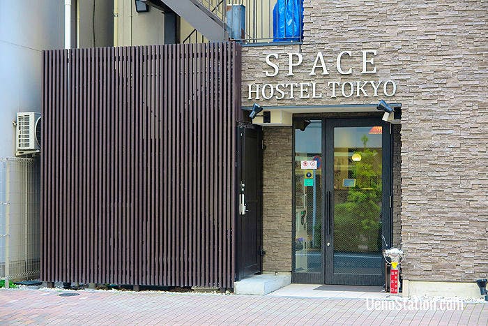 The entrance to Space Hostel Tokyo