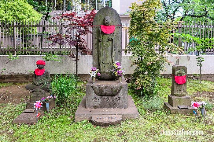 A statue of Jizo; the Buddhist patron deity of children and travelers
