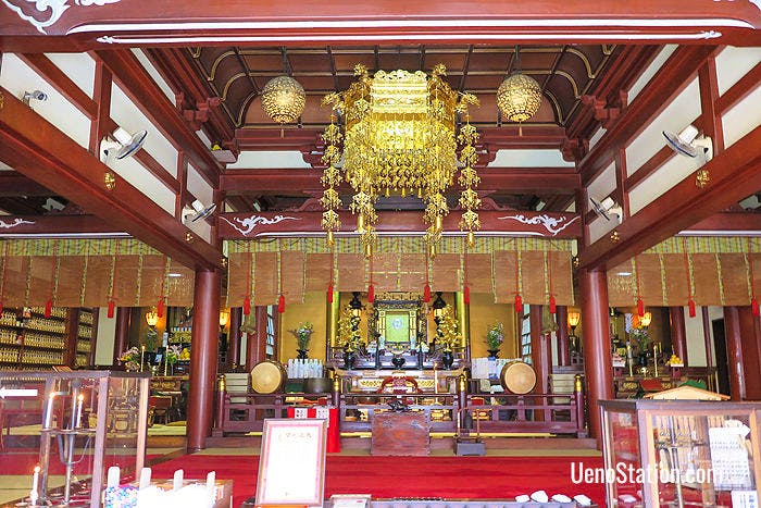 The main altar inside the temple