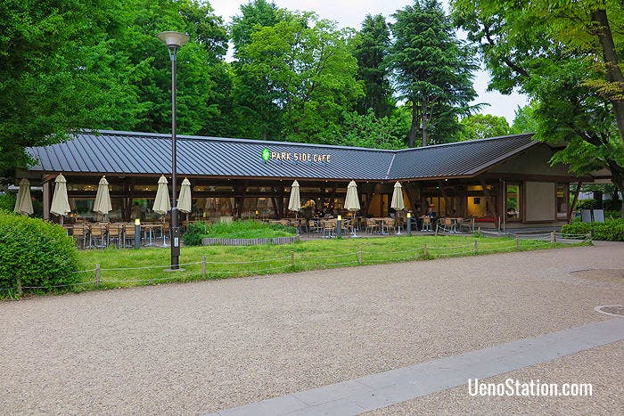 The Park Side Café is located in the center of Ueno Park