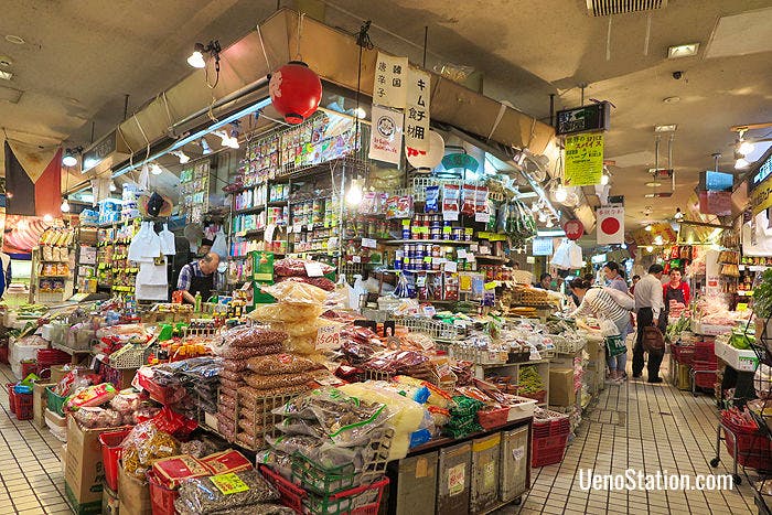 Inside the ethnic food market at the Ameyoko Center Building