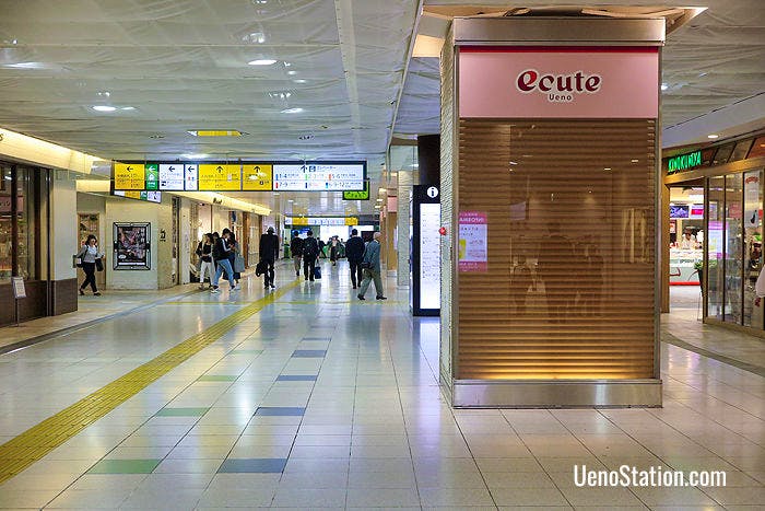 Ecute is located on the 3rd floor of JR Ueno Station