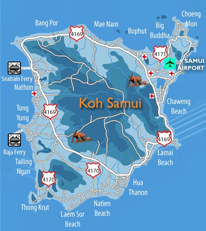 Samui Airpor Location Map